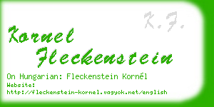kornel fleckenstein business card