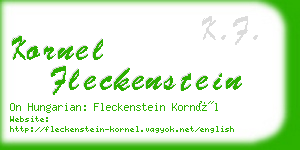 kornel fleckenstein business card